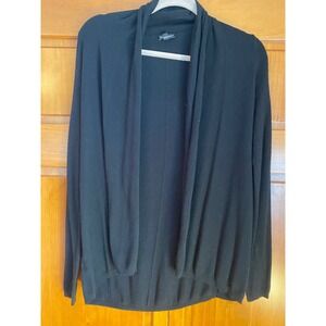 Express Cardigan Women XS Black Good Open Front Shawl Collar Lightweight Knit